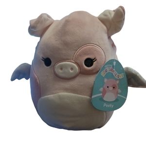 Peety the Flying Pig original squishmallow Pink Silver Wing Boar Plush 8" nwt